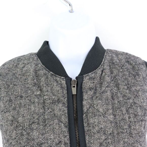 Old Navy Quilted‎ Vest Jacket Full Zip Womens Size S Gray Herringbone Pockets - Picture 4 of 8